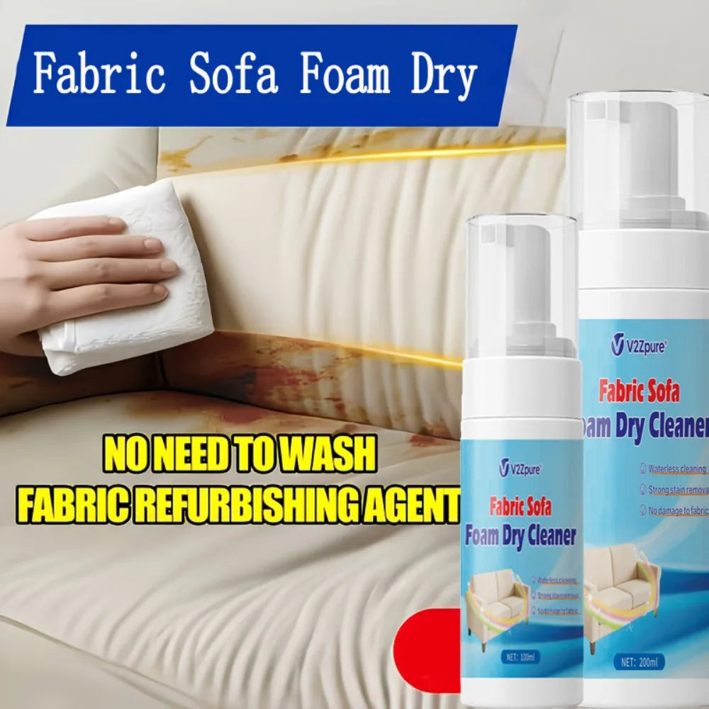Fabric Sofa Foam Dry Cleaner Multi-Functional Cleaning Solution Clothing Stain Remover for Carpet Curtain No Water Needed Agent