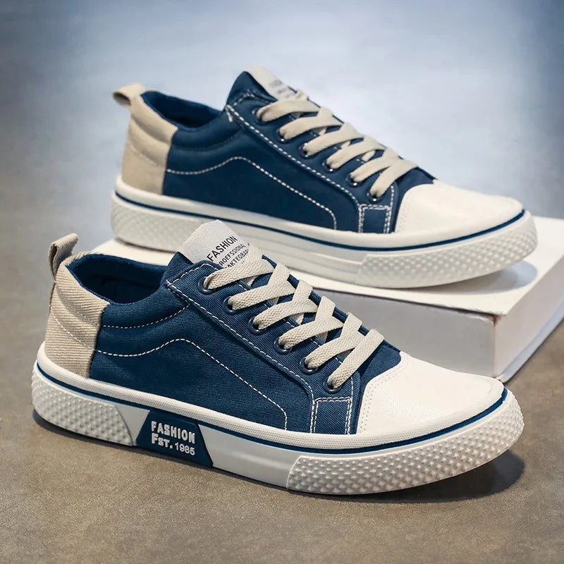 2025 Men's Canvas Shoes Outdoor Fashion Skateboard Shoes for Men Comfor Non-Slip Casual Sneakers Breathable Men Walking Shoes