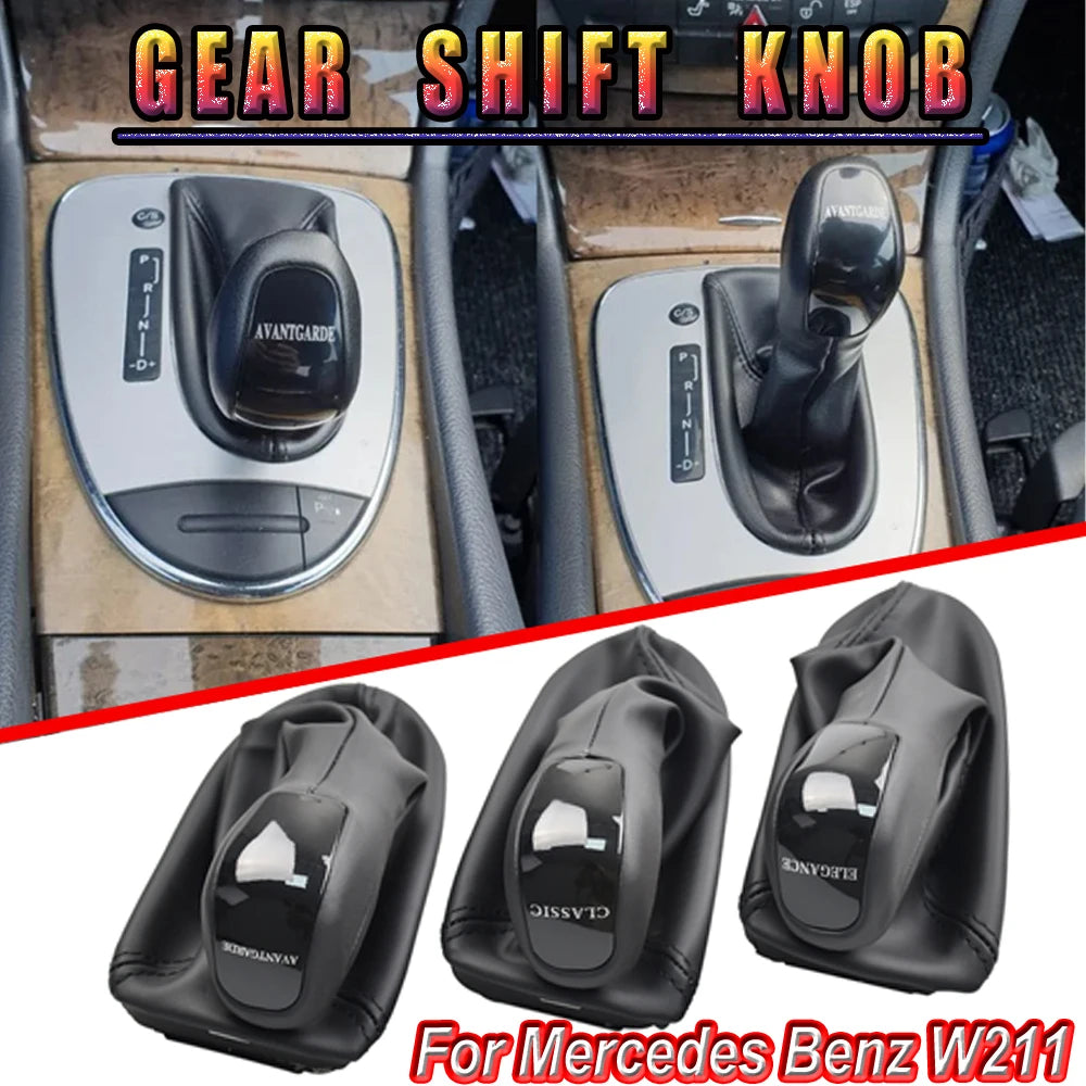 For Mercedes Benz E Class W211 Car Automatic Speed Gear Shift Lever Knob Shifter Hand Ball Boot Cover CLASSIC ELEGANCE