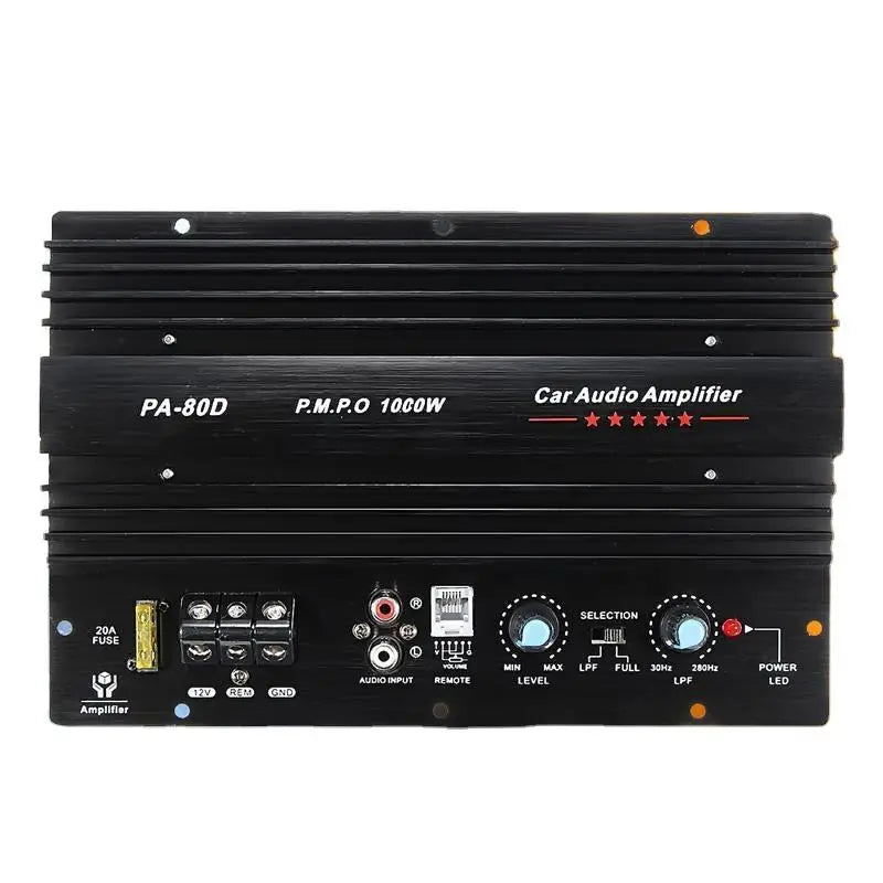 PA-80D Universal Car Amplifier Board 12V 1000W Mono Car Audio Power Amplifier Powerful Bass Subwoofers Amplifier For Car Modi