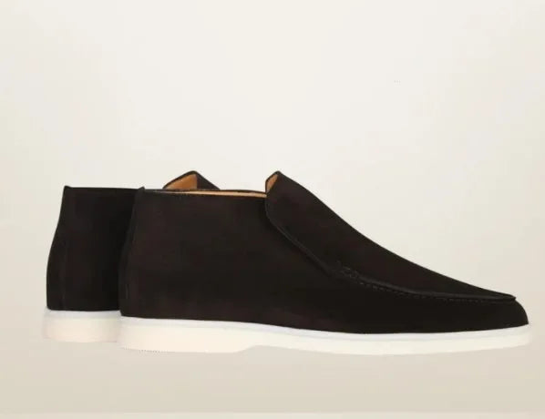 Large Size 44-47 High Top Loafers Shoes for Women, One Foot Retro Flat and Ankle Boots, Couple's Casual Shoes