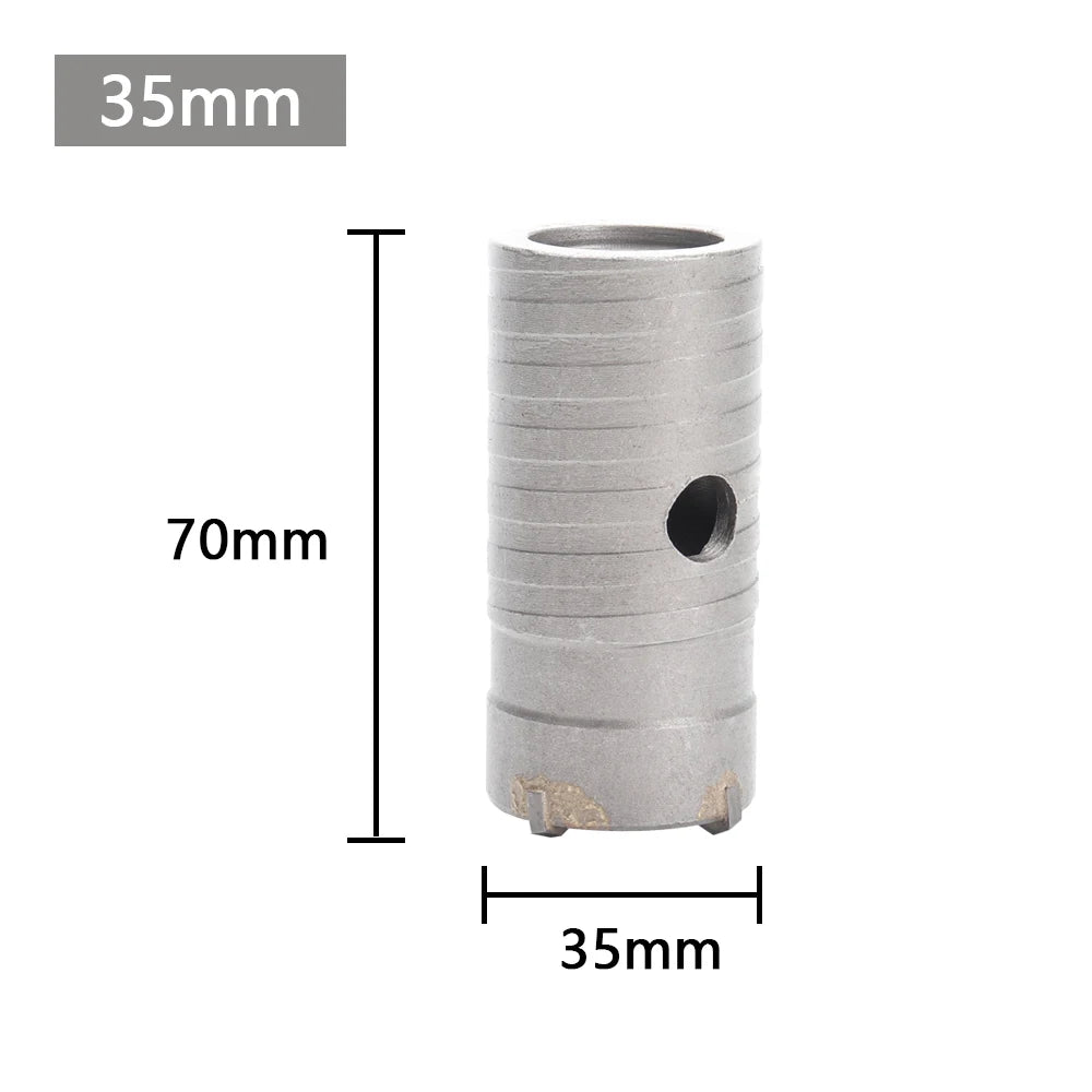 30-100mm Concrete Wall Hole Saw, SDS Plus Shank Impact Drill Bit, Suitable for Drilling Concrete, Brick, Stone and Walls