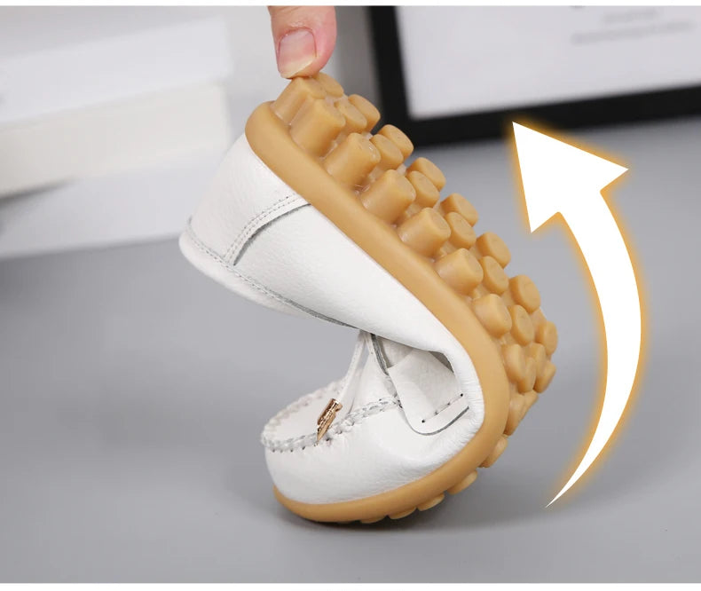 2025 New Woman Flats Shoes Ballet Flat Sneakers Genuine Leather Spring Soft Moccasins Ladies Boat Ballerina Espadrilles Creepers