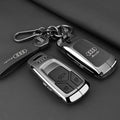 Leather Car Smart Key Case Cover Alloy Protect Shell For Audi A1 A3 A4 A5 A6 A7 A8 Quattro Q3 Q5 Q7 S4 S5 S6 S7 S8 R8 TT sticker