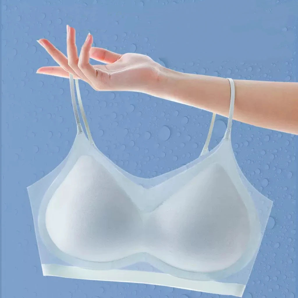 1pcs Summer Women Ultrathin Sport Bra Ms.Basic Thin Vest With Padded Female Brassier Ladys Ice Silk Seamless Comfort breath Bras