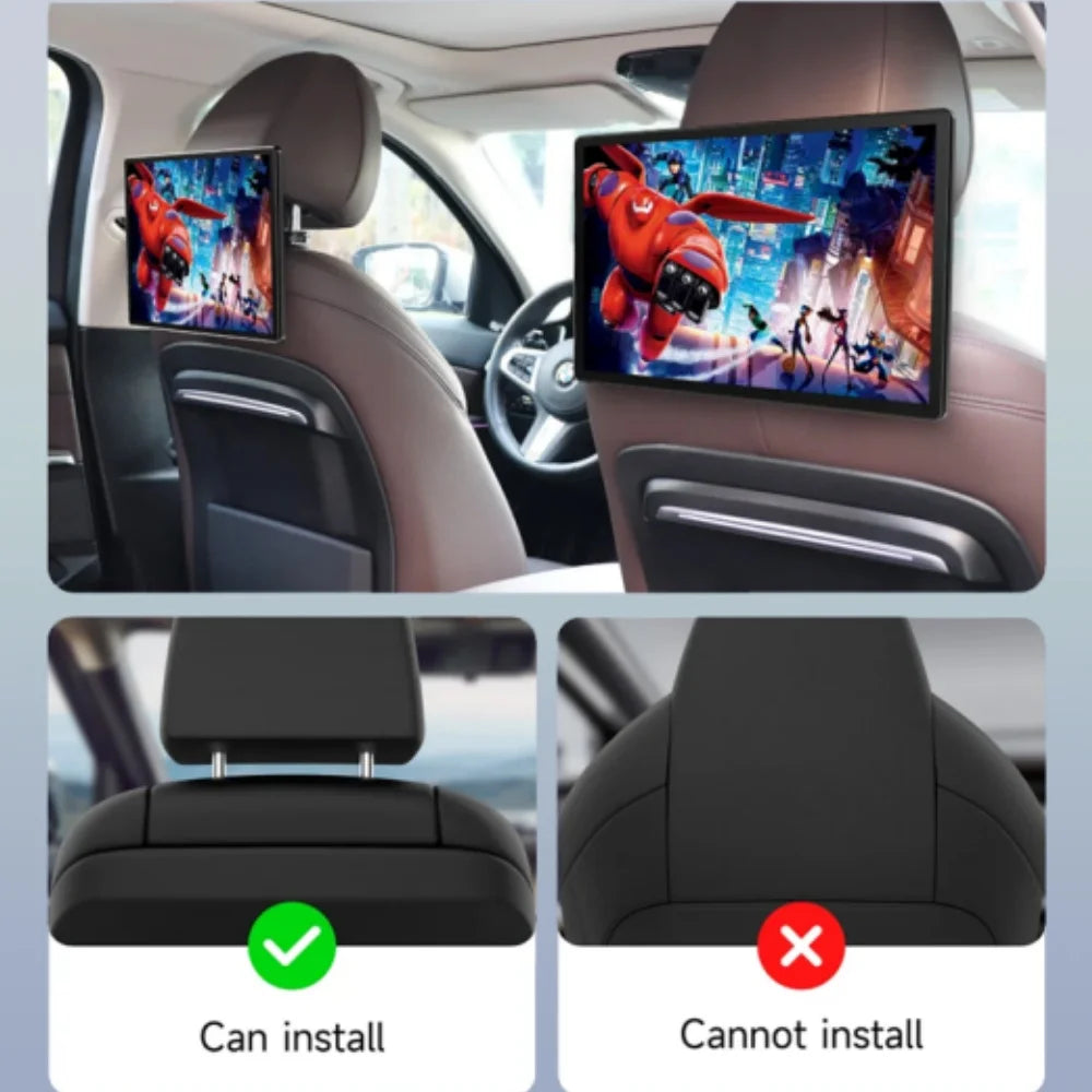 8 Core 6-128GB 4G WiFi 12.5" 2K Rotated 2000x1200 Incell Android 14 Car Headrest Monitor For Back Seat Multimedia 5.0MP Camera