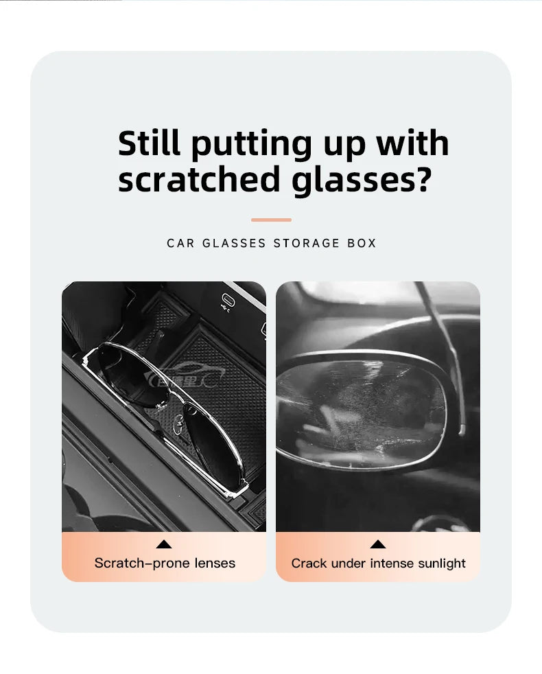 Car Visor Glasses Box Auto Sunglasses Storage Case For Hyundai I10 Venue Veloster Tucson Kona Elantra IX20 Genesis Azera Solaris