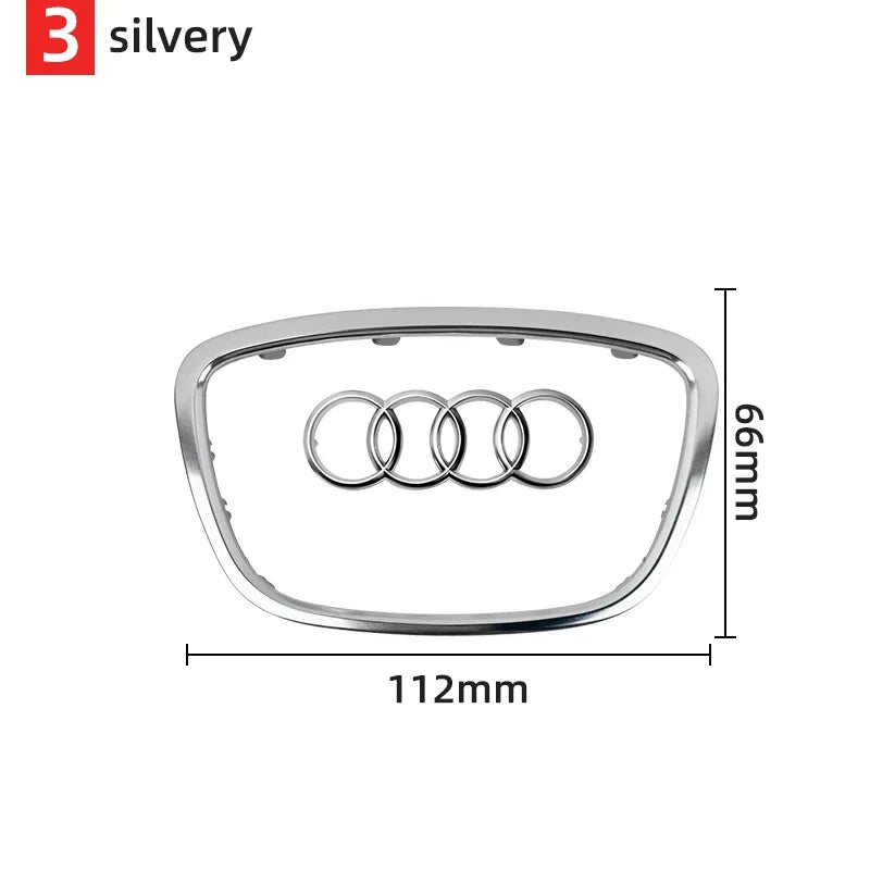 Car Steering Wheel Center Emblem Logo Sticker For AUDI Trim Frame Badge Decor Ring Cover Auto Accessories Q5 Q3 Q7 A3 A4 A6 S3