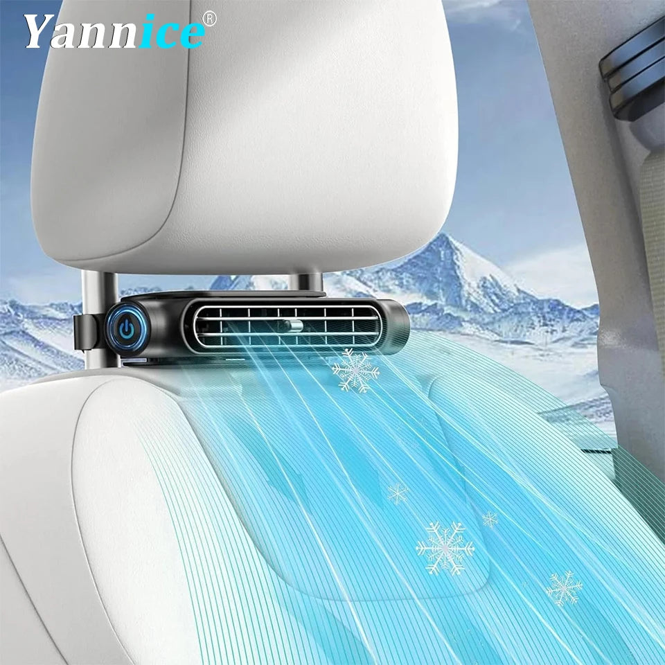 Car Seat Cooling Fan, 5V USB Powered Headrest Fan with 3 Adjustable Speeds, Portable Backseat Air Vent Cooler for Front and Rear Seats, Clip-On Auto Cooling Fan for Cars, SUVs, Trucks, Summer Travel and Interior Accessories