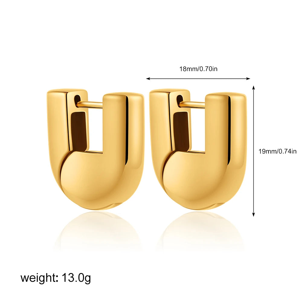 Trendy Stainless Steel Multilayer Circle Twist Knot Earrings for Women Texture Mixed Color Gold Plated Statement Earring Bijoux