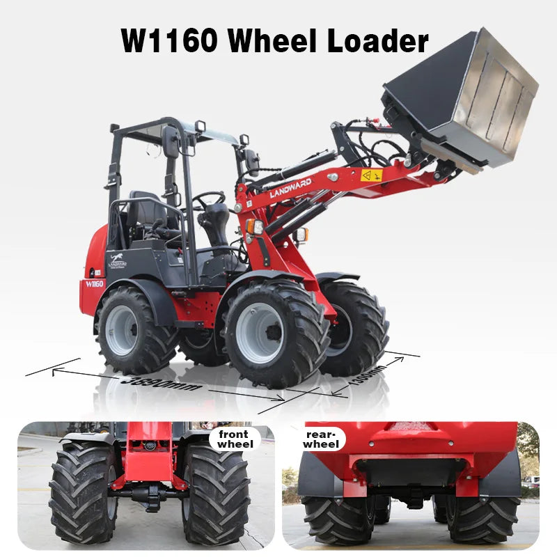 Cheap New design 4x4 mini loader wheel loader mini wheel loader Multifunctional compact Diesel Loader Customizablefor sale