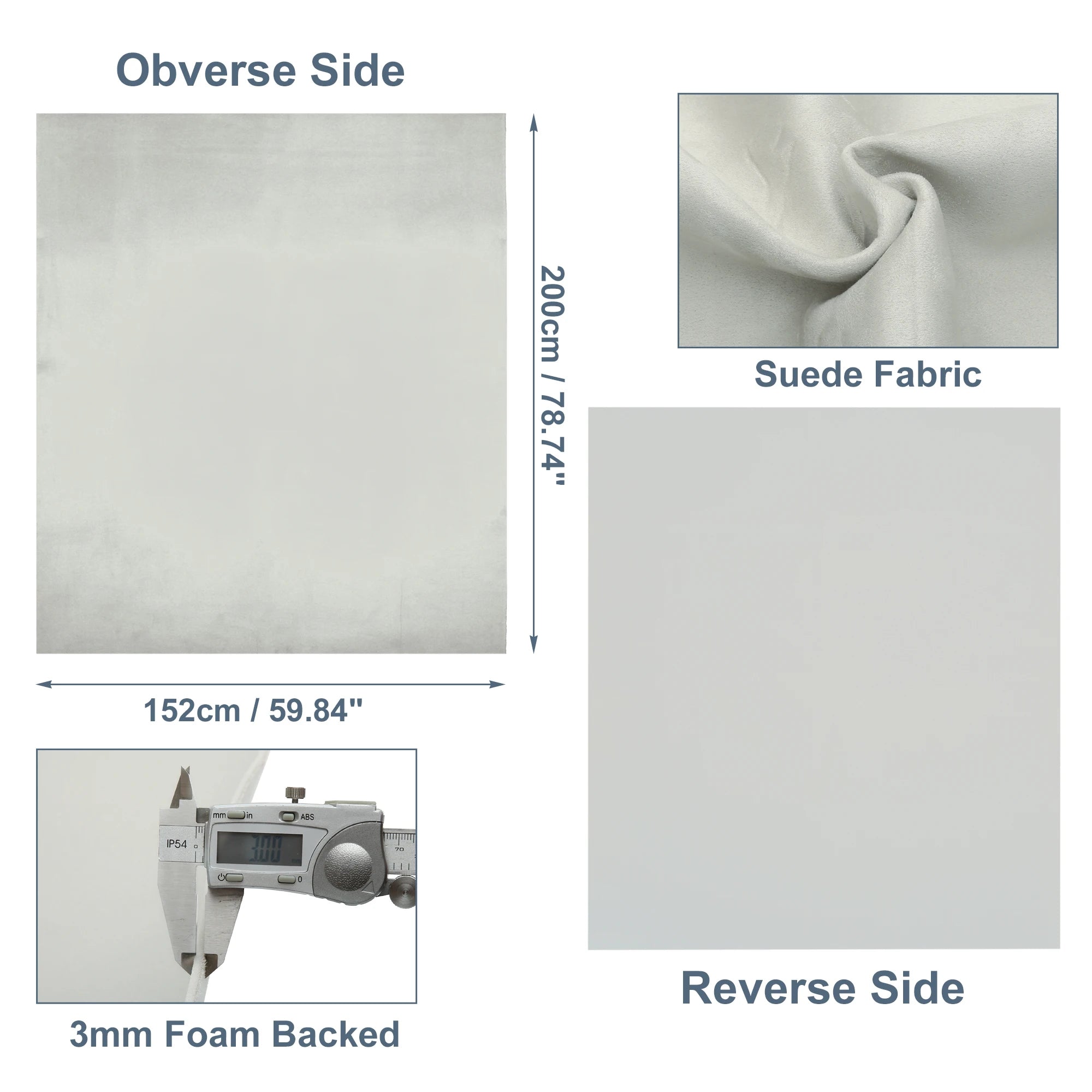 UXCELL Suede Headliner Fabric Foam Backed for Car Truck Interior Trim Protect Aging Broken Faded DIY Replacement 200x152cm