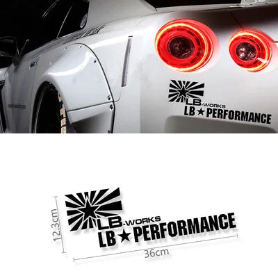 Performance Liberty Walk LB Rising Wide-bodied Modified Racing Bumper Sticker Reflective Car Window Hood Body Vinyl Decal