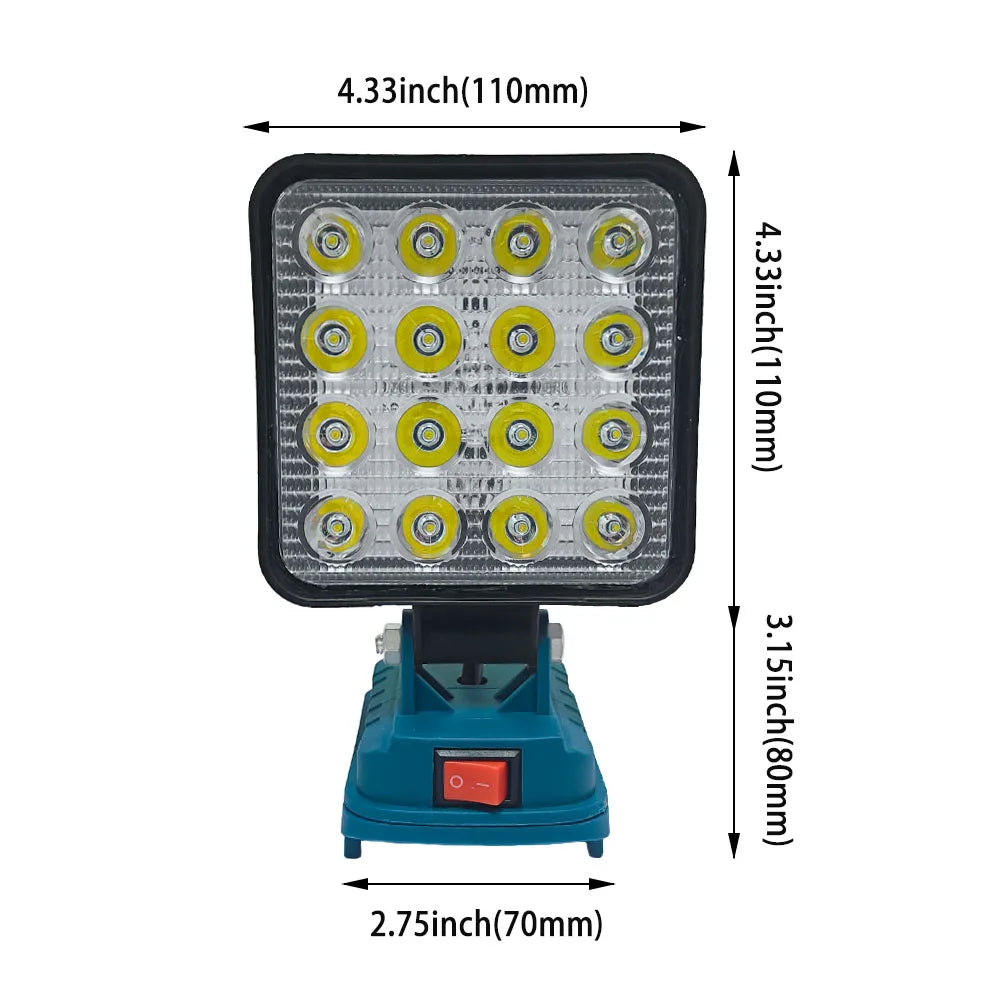 LED Work Light 3/4/8Inch For Makita 14.4V 18V Li-ion Battery Lamp With USB Outdoor Flashlight Lantern Camping Emergency Light