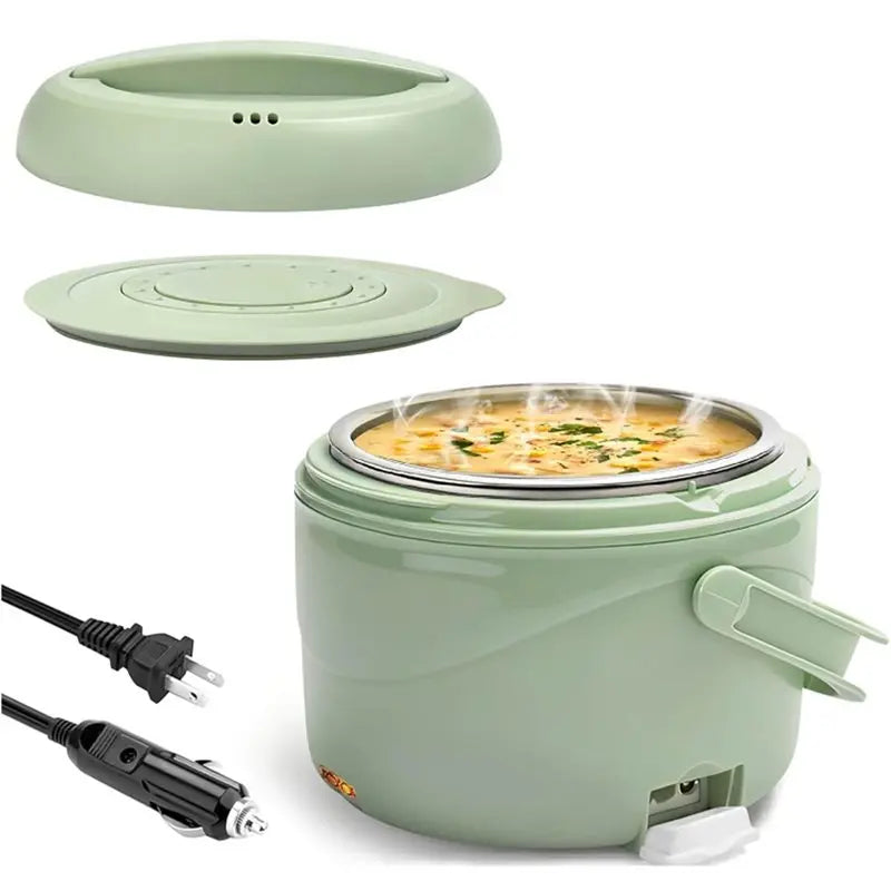 M04K Portable 80W Electric Lunch Box, 40 Oz Spill-Free Food Warmer Heater For Office For Work& Car Travel US Plug Meal