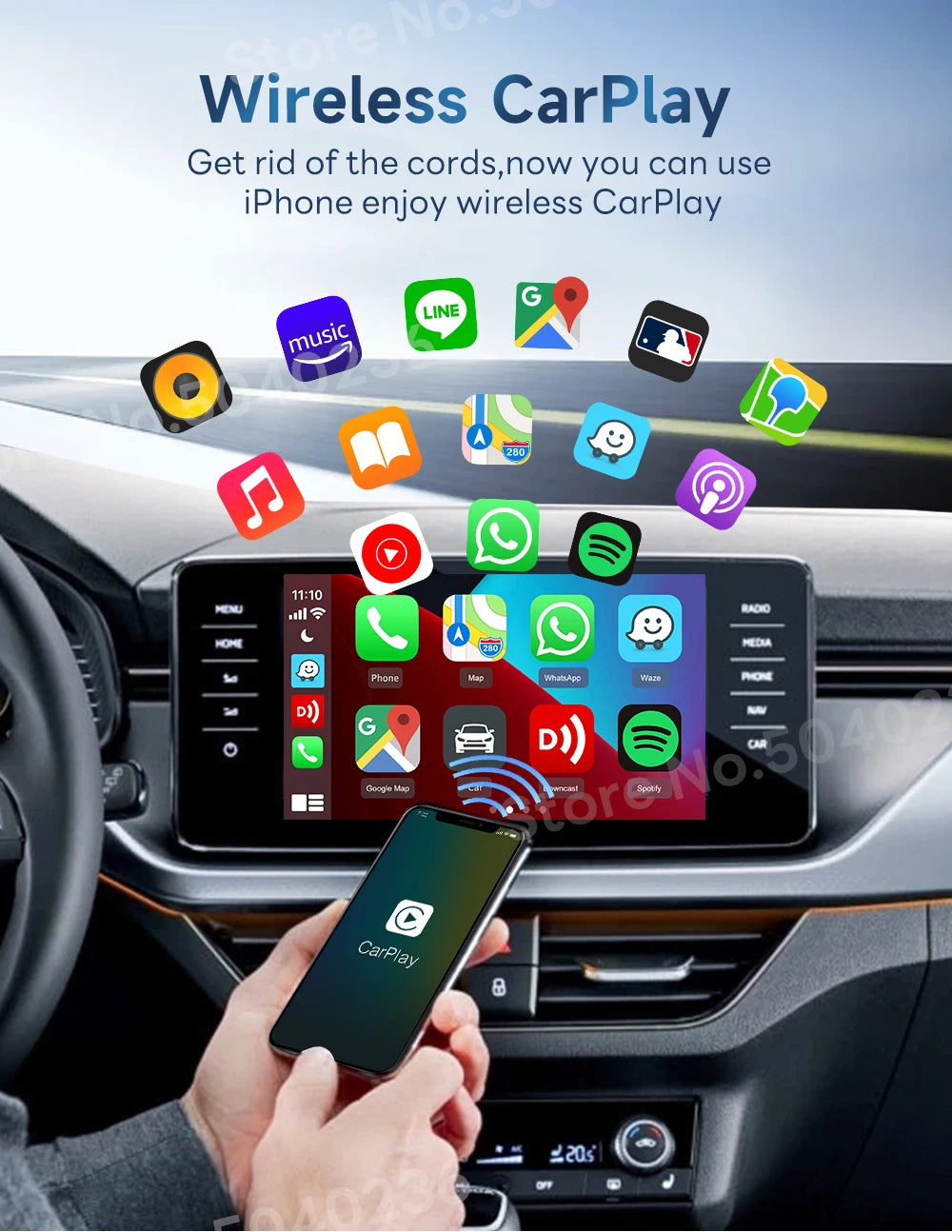2026 CarlinKit 5.0 2Air Wireless Android Auto Box Portable CarPlay Wireless Dongle For Car Radio with Wired CarPlay/Android Auto