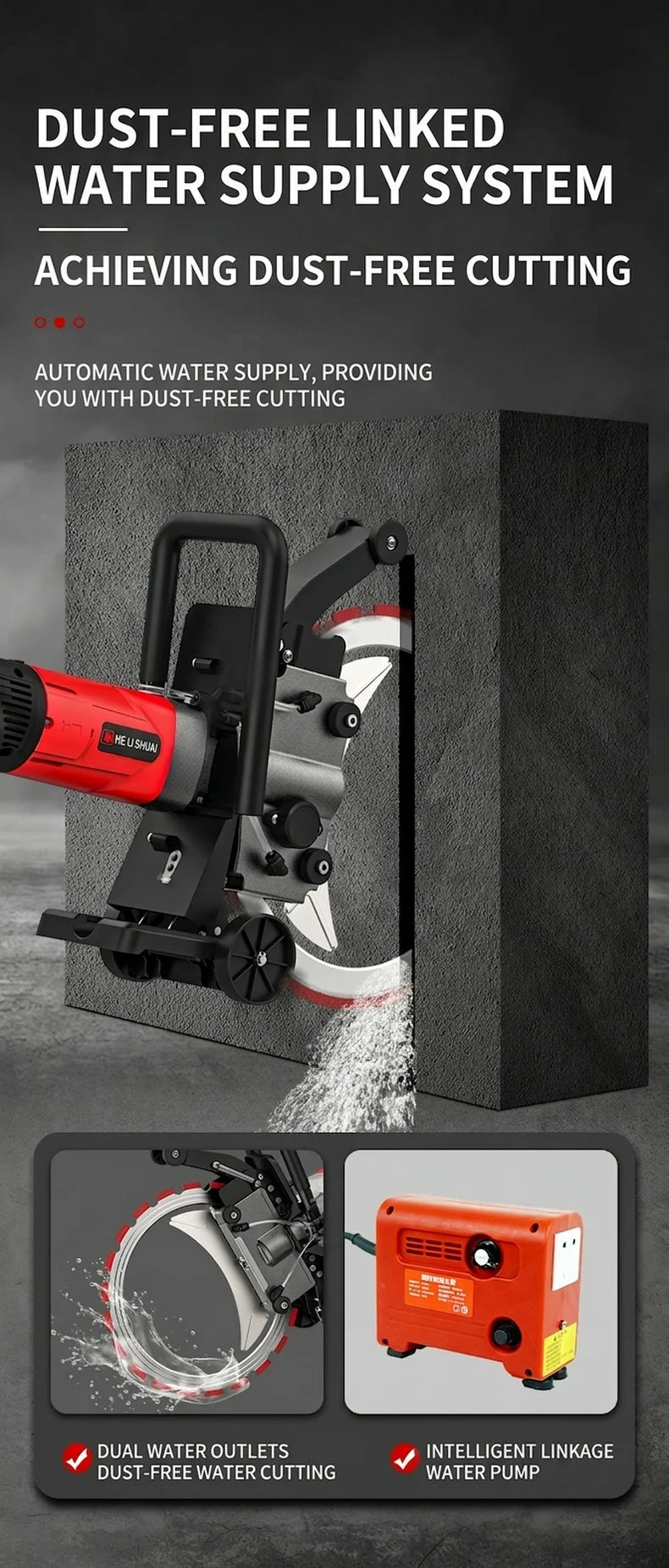 400mm Ring Saw  High Frequency Concrete Wall Cutting Machine 8800W Handheld Deep Cut Saw for Stone Cement Door Opening