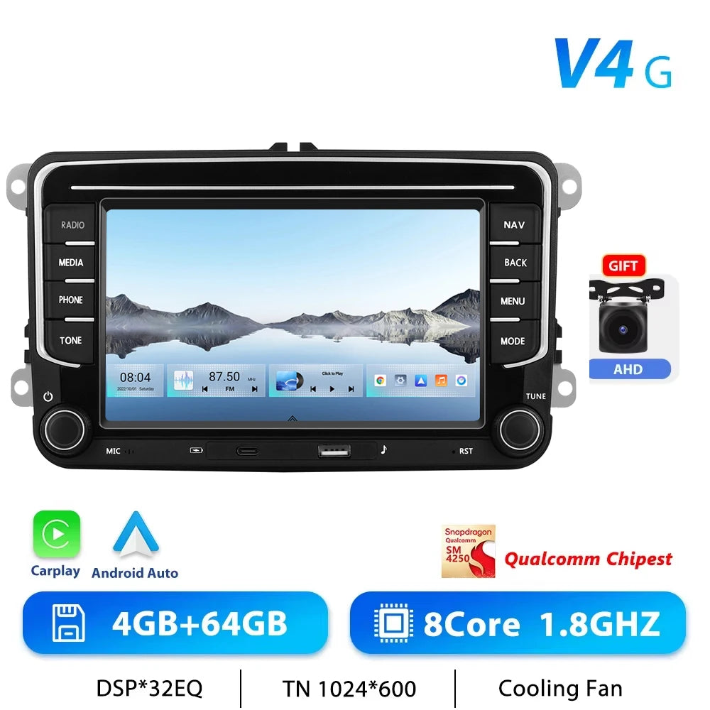 Podofo 7 "9" CarPlay Android Car Radio For Volkswagen VW Golf Passat JETTA Skoda SEAT Car Intelligent System 2din GPS Car Radio