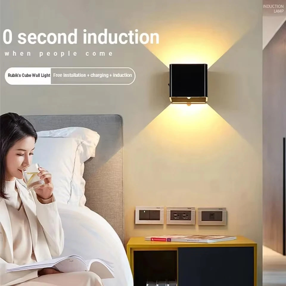 Applique murale LED rechargeable USB avec aspiration magnétique et détecteur de mouvement
