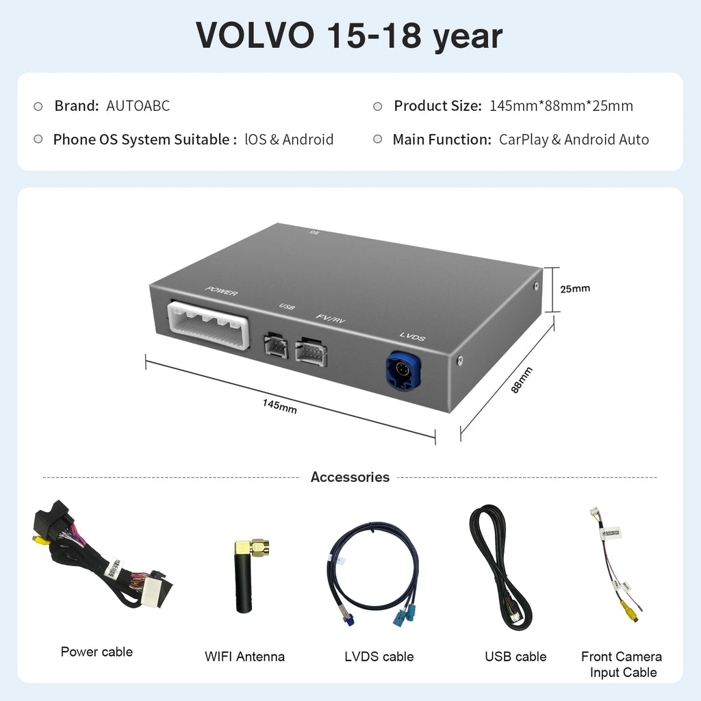 Wireless Carplay for Volvo XC60 S60 V40 V60  XC90 S90 Module Car Accessories Android Auto Airplay Mirror Link