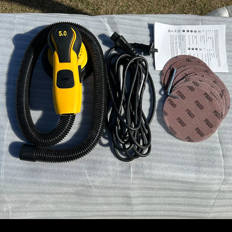 Electric Random Orbital Sander Oscillating Grinder Machine Woodworking Sander Tool Sanding Machine Pluggable Wire Central Vacuum