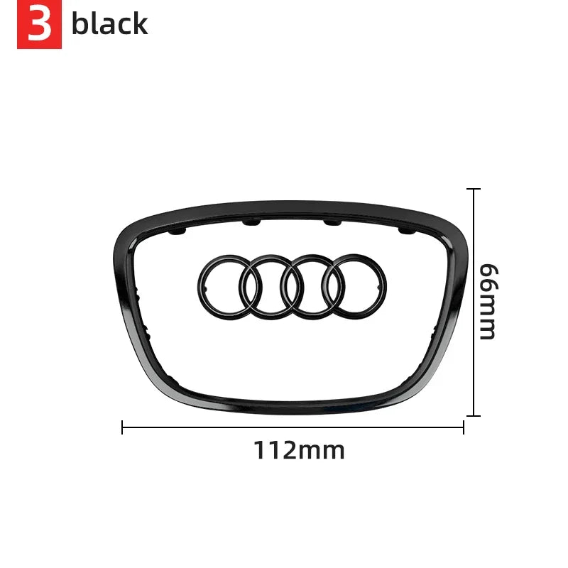 Car Steering Wheel Center Emblem Logo Sticker For AUDI Trim Frame Badge Decor Ring Cover Auto Accessories Q5 Q3 Q7 A3 A4 A6 S3