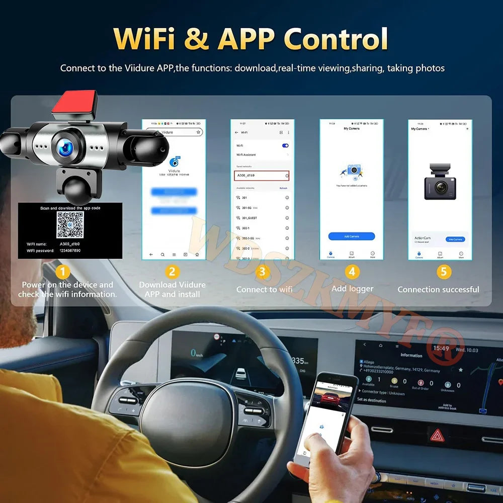 Upgrade 4/5Channel 360 Degree Car Dvr 1080P Video Recorder WiFi APP Dashcam 24h Parking Monitor Rear View Camera Car Recorder