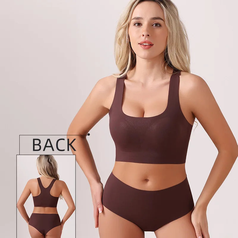 Ensemble soutien-gorge et culotte sans coutures pour femme, dos nageur, lingerie douce pour tous les jours 2026