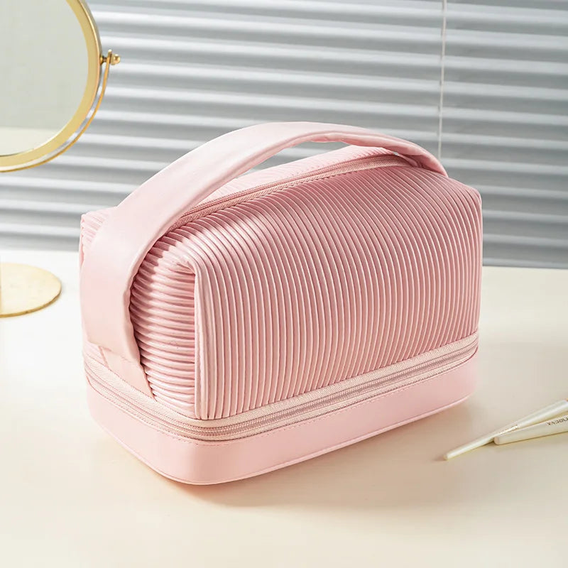 New 3PCS Makeup Bag Set for Women – Lightweight PU Leather Travel Cosmetic Organizer, Fashion Portable Vanity Pouch Kit