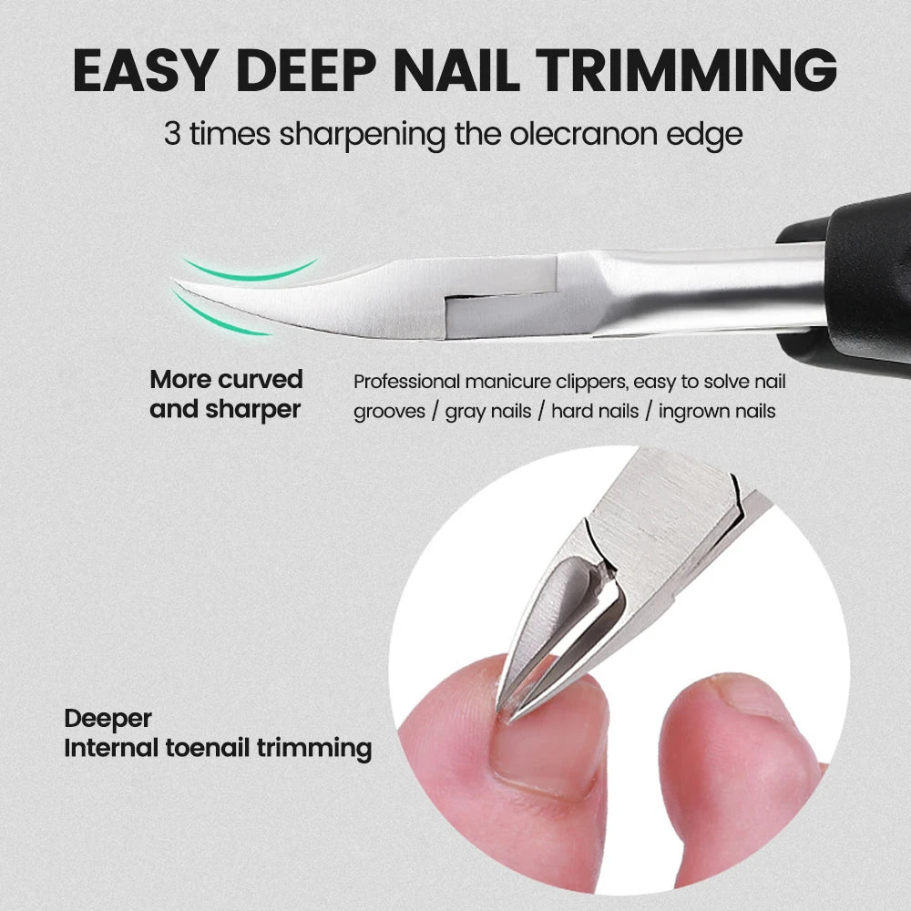 1/3/4pcs Professional Stainless Steel Double-Ended Foot Scraper Toe Nail Care Hook Ingrown Double-Ended Foot Scraper
