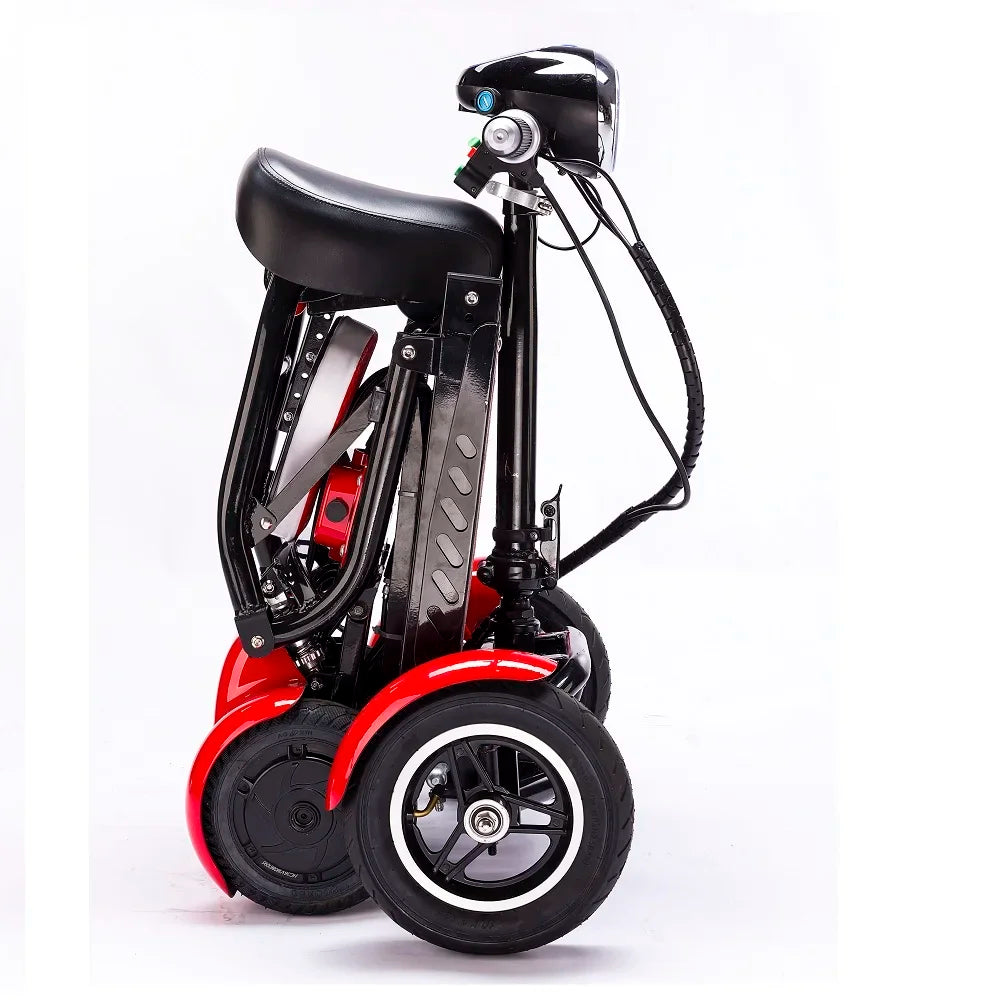 Foldable Four Wheel Electric Scooter for Old People Seniors Travel Folding Mobility Scooter 4 Wheels 250W Protable