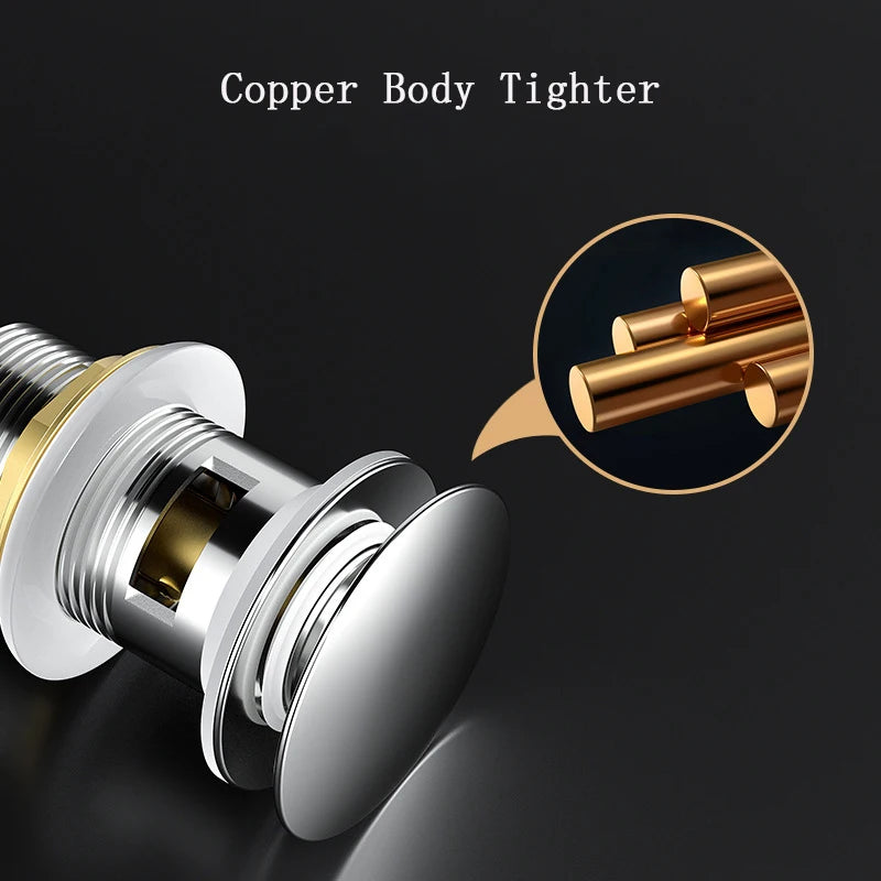 Bathroom Basin Sink Brass Pop Up Drain Waste Stoppers With or Without Overflow Hole Washbasin Bathroom Faucet Accessories