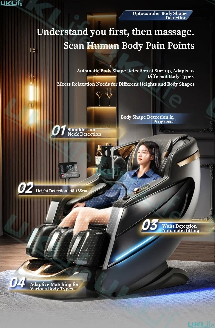 2026 MAX6D Dual-Core Jade Massage Chair with Calf Massage, 152cm Dual SL Track, AI Voice Control, Zero Gravity Mode