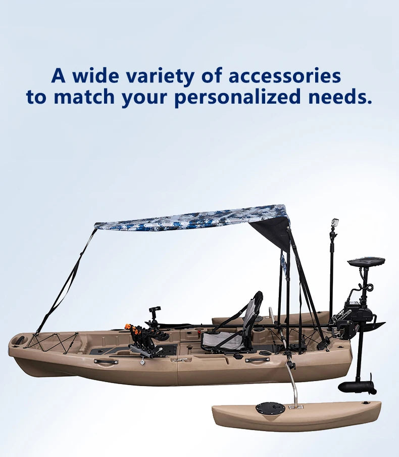 Modular Kayak LLDPE Fishing Boat Motorized Canoe Seat Paddle Rotomolded Portable Take Apart Raft Angling Drift Engine Water Gear