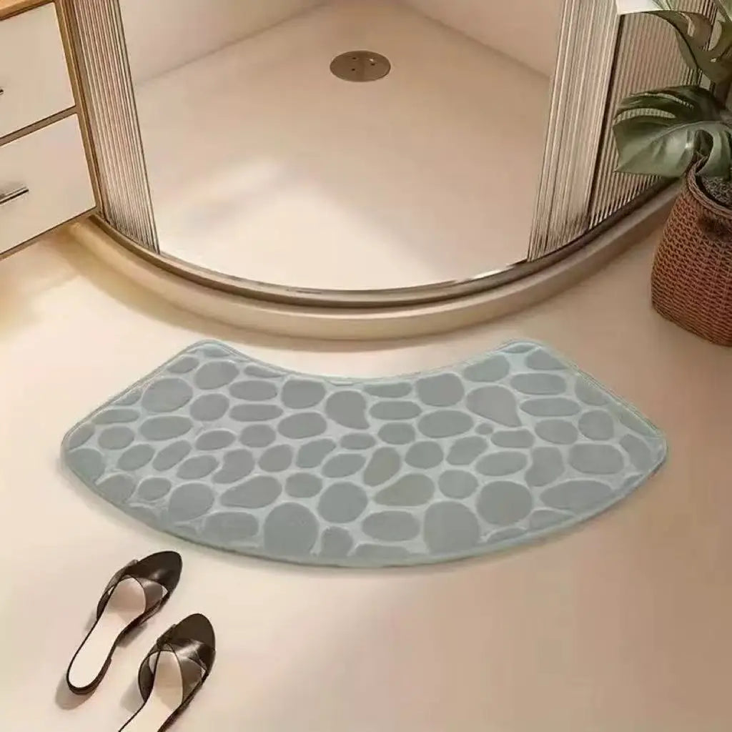Curved bathroom mat thickened shower room absorbent door mat toilet bathroom non-slip mat dirt-resistant entrance mat