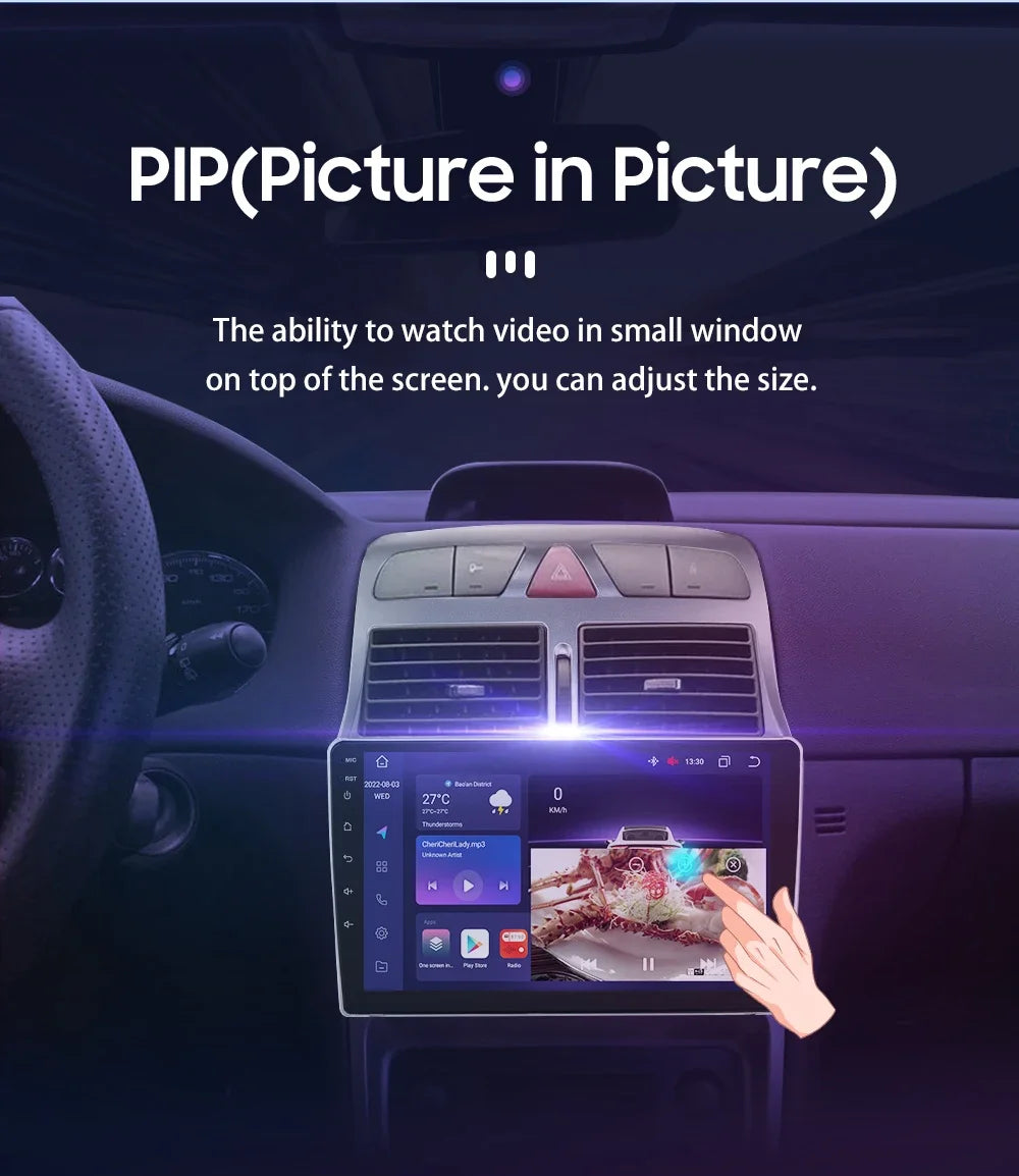Hizpo 2Din 9inch CarPlay Android Auto Car Radio for Peugeot 307 307CC 307SW 2002 - 2013 Multimedia Navigation GPS RDS DSP 4G BT