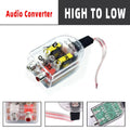 Car Subwoofer Impedance Converter, High to Low Level Audio Output RCA Adapter, Uncharged Power Mode, Universal Fit Car Audio Acc