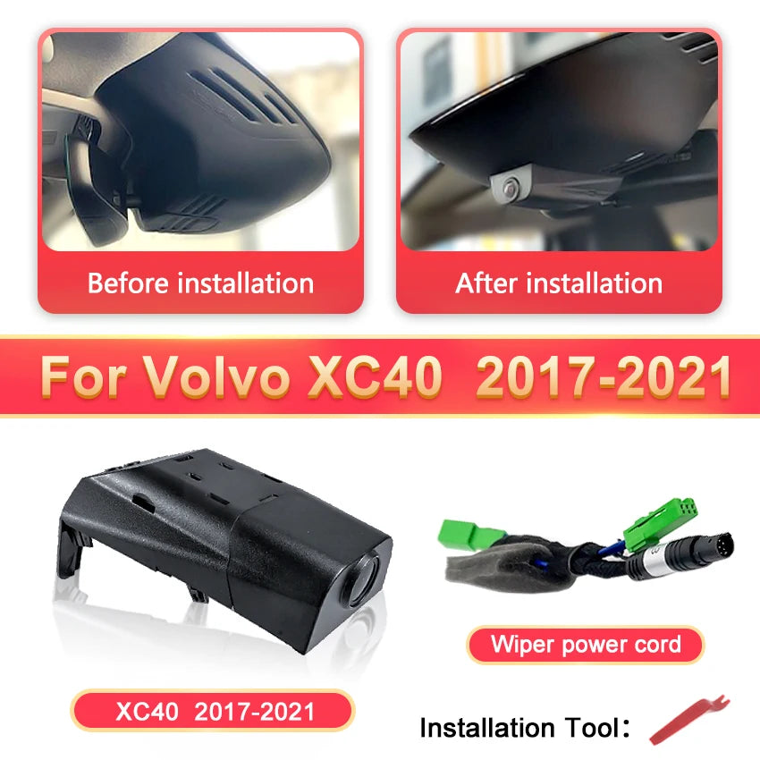 HD 4K 2160P Dash Cam Camera Car DVR Video Recorder For VOLVO XC40 XC60 XC70 XC90 V40 V60 V90 S60 S90 S80 S80L C40 for Polestar 2