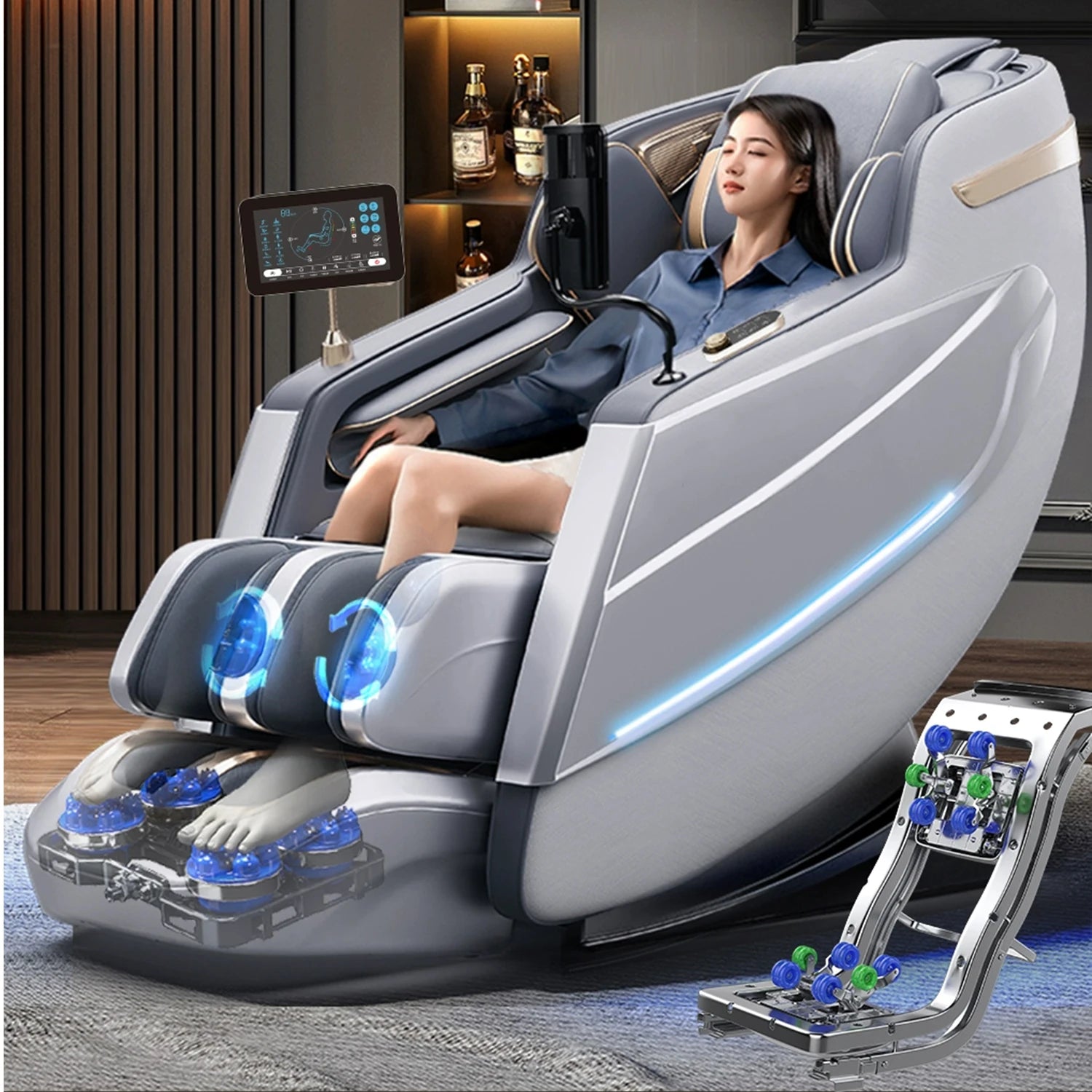 2026 MAX6D Dual-Core Jade Massage Chair with Calf Massage, 152cm Dual SL Track, AI Voice Control, Zero Gravity Mode