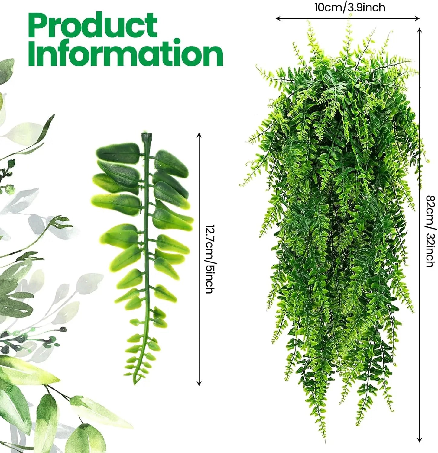Fake Plants Artificial Hanging Plants Fake Potted Greenery Faux Eucalyptus Boston Fern String for Farmhouse Indoor Outdoor Decor