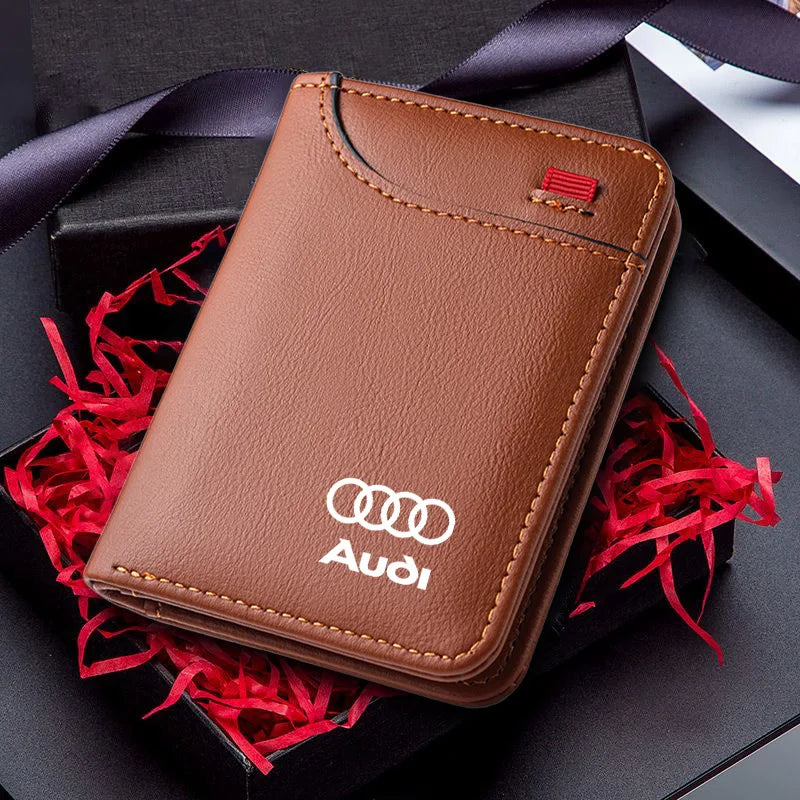 Car Driver License Purse Credit Card Holder Case Leather Wallet For Audi SLINE A3 A4 A6 RS3 RS7 RSQ8 S3 RS6 A5 Q8 A1 Q7 Q3 Q5 TT
