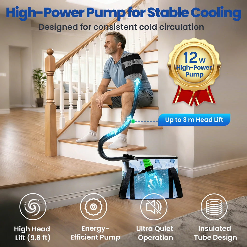 Cold Therapy Cryo Freeze System Quiet Pump Ice Compression for Post-Surgery ACL MCL Sprain Swelling Recovery Knee Leg Ankle