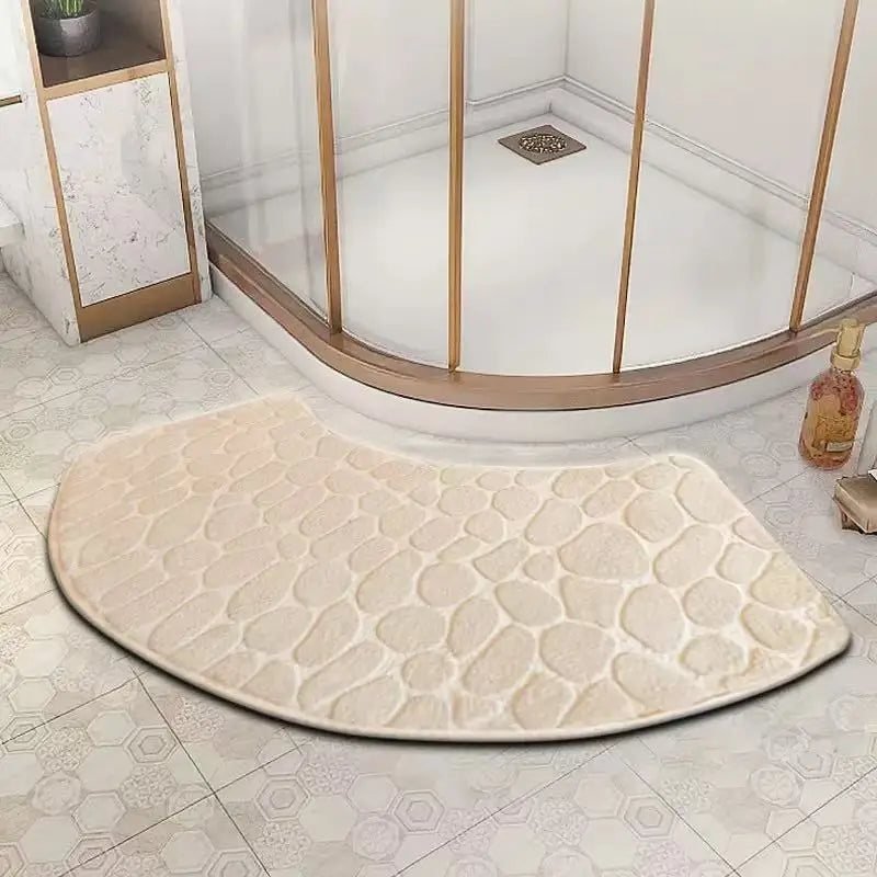 Curved bathroom mat thickened shower room absorbent door mat toilet bathroom non-slip mat dirt-resistant entrance mat