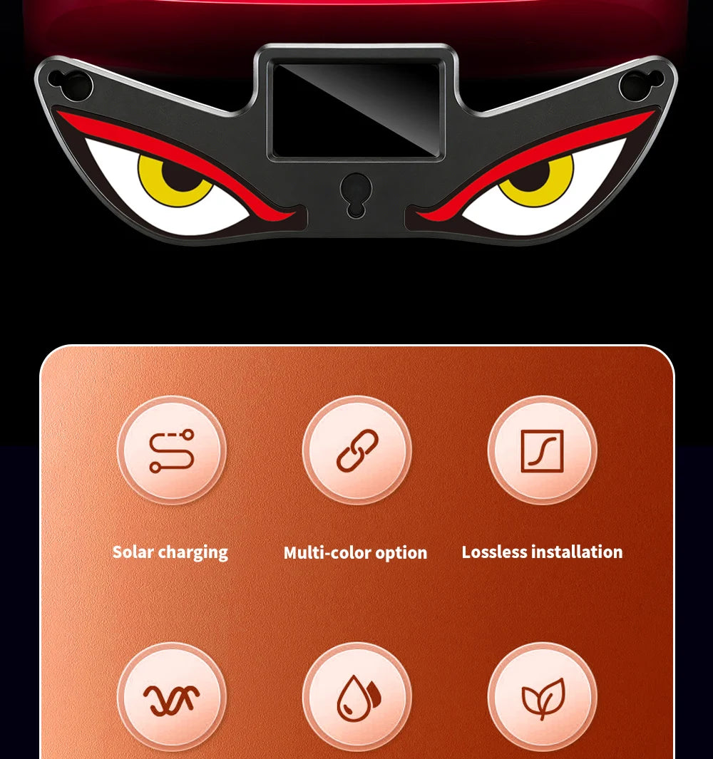Monster Eye Antenna Flash Light Solar Car Decoration Demon Light Universal Roof Anti-Rear-End Demon Eye Modification