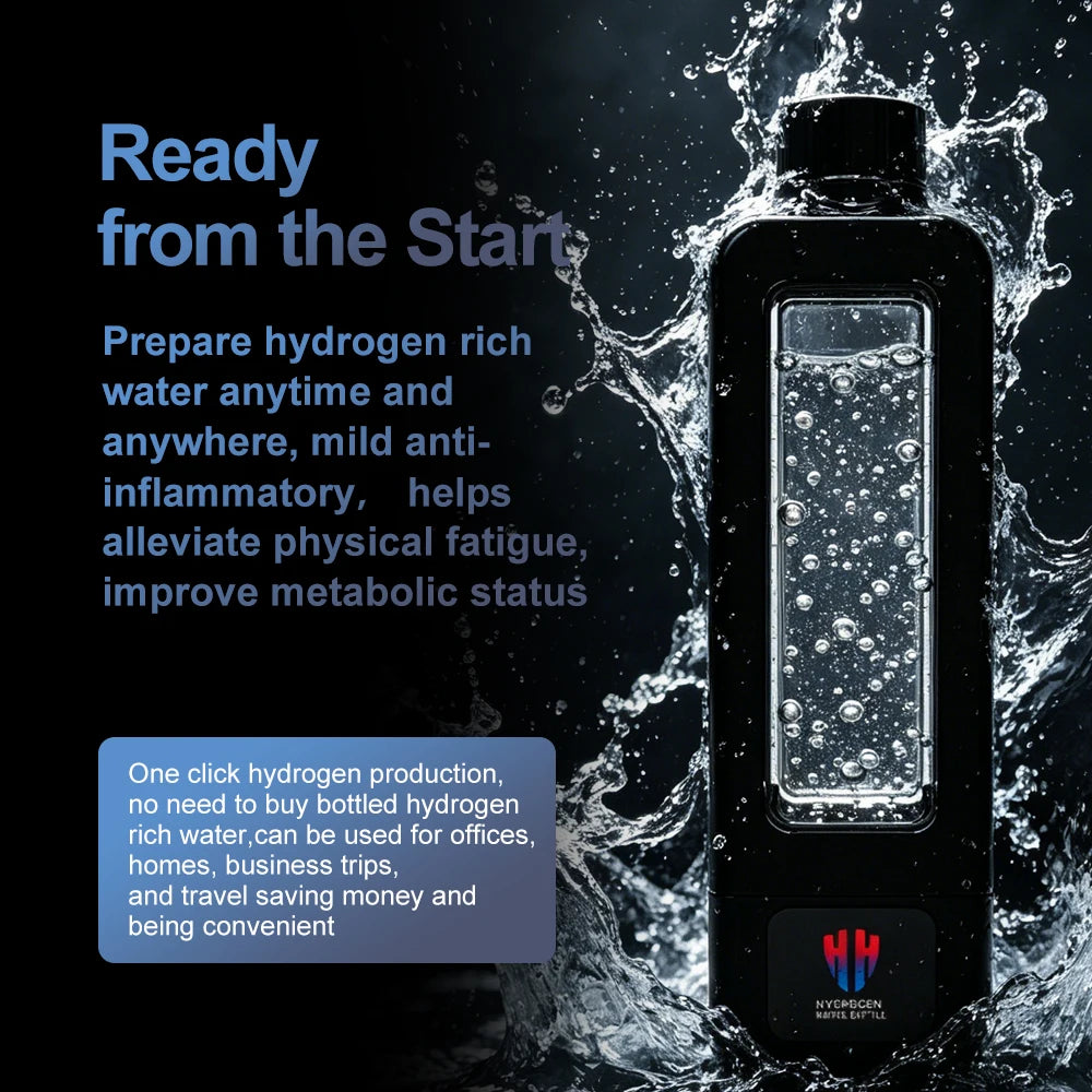 Bestselling 8000ppb Intelligent Hydrogen Water Bottle, SPE/PEM Maintenance-Free, One-Click UV-C Cleaning, 4500mAh Battery