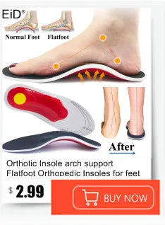EiD New Arch Support 25mm Orthotic insole Black Leather orthotics Insoles for Flat Foot O/X Leg Corrected Shoe Sole insert pads