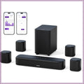 Barre de son ambiophonique virtuelle 7.1 canaux avec 4 haut-parleurs ambiophoniques, puissance de crête de 330 W, contrôle par application, Opt/AUX/BT, Aura A40