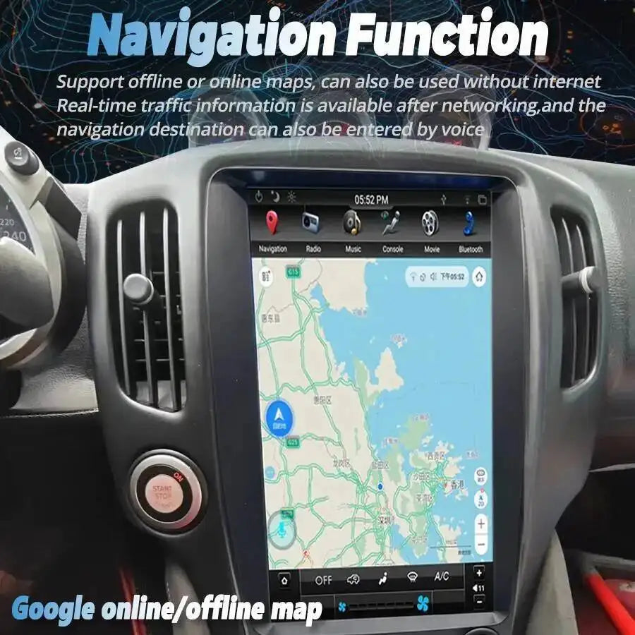 Autoradio GPS Auto BT DSP 8+256GB Stéréo Pour Nissan 370Z 2008 - 2019 Android 15 Multimédia Automobile 13.8Inch Carplay Unité Principale