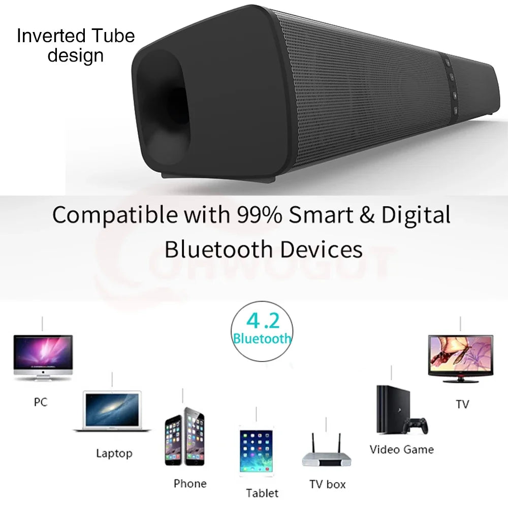 Enceinte Bluetooth sans fil portable super puissante Stéréo Surround barre de son caixa de som Boîte de son TV Maison Subwoofer Radio FM