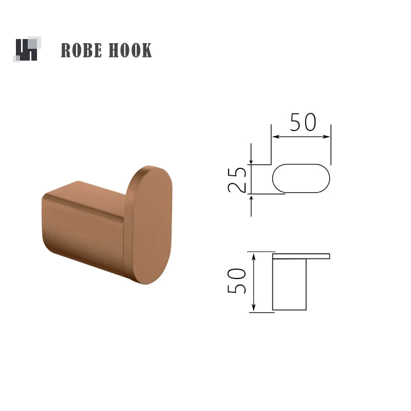 Brushed Rose Gold Storage Rack Towel Bar Tissue Holder Bathrobe Hook Cup Holder Toilet Brush Soap Dish Bathroom Accessories